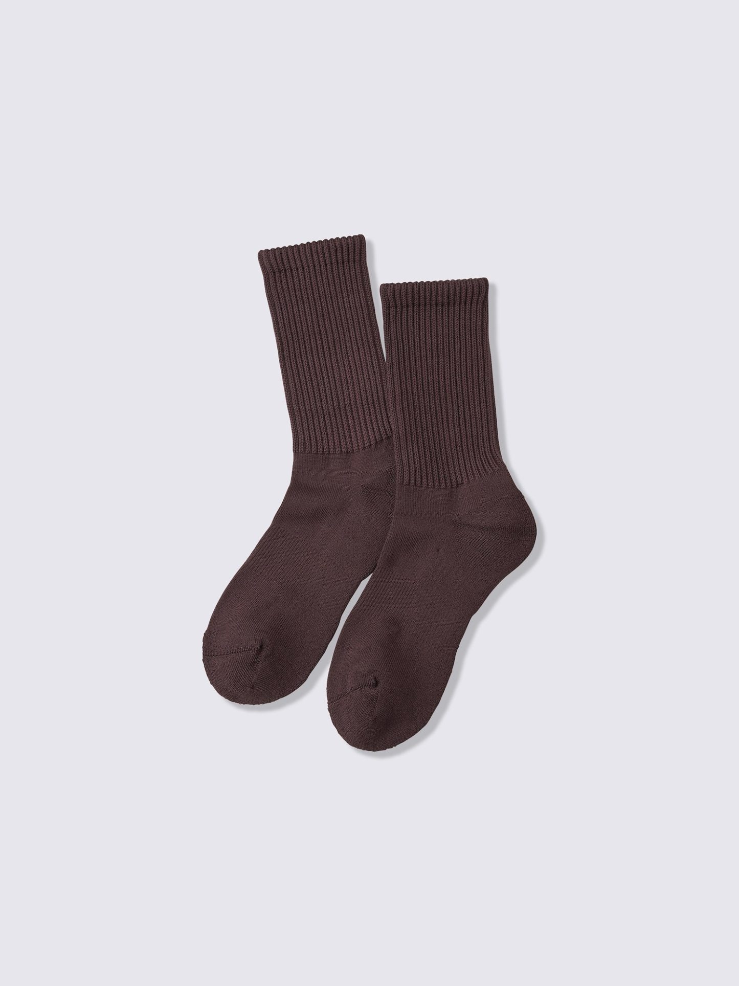 ウォームリブパイルクルーソックス - 38 DARK BROWN