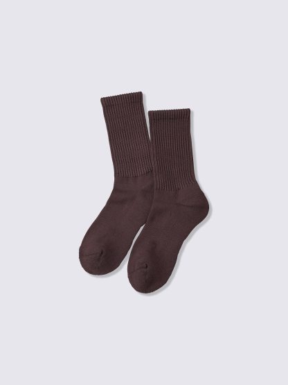 ウォームリブパイルクルーソックス - 38 DARK BROWN