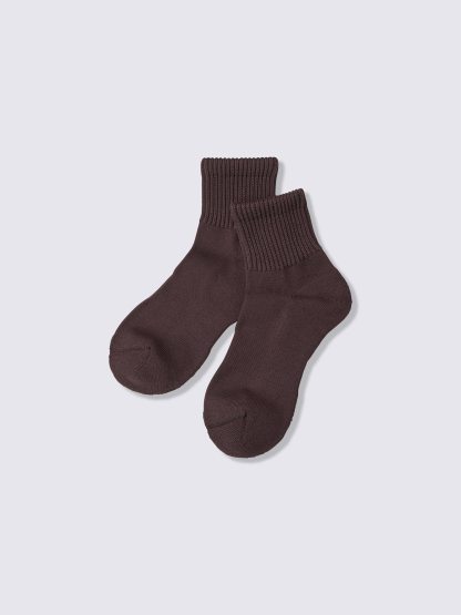 ウォームリブパイルアンクルソックス - 38 DARK BROWN