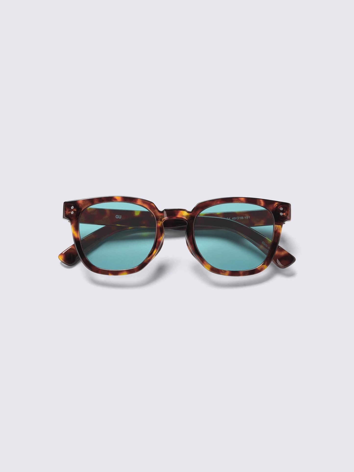 UVカットスクエアウェリントンサングラス - 38 DARK BROWN