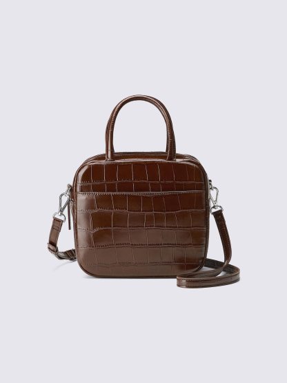 スクエアボストンバッグ - 38 DARK BROWN