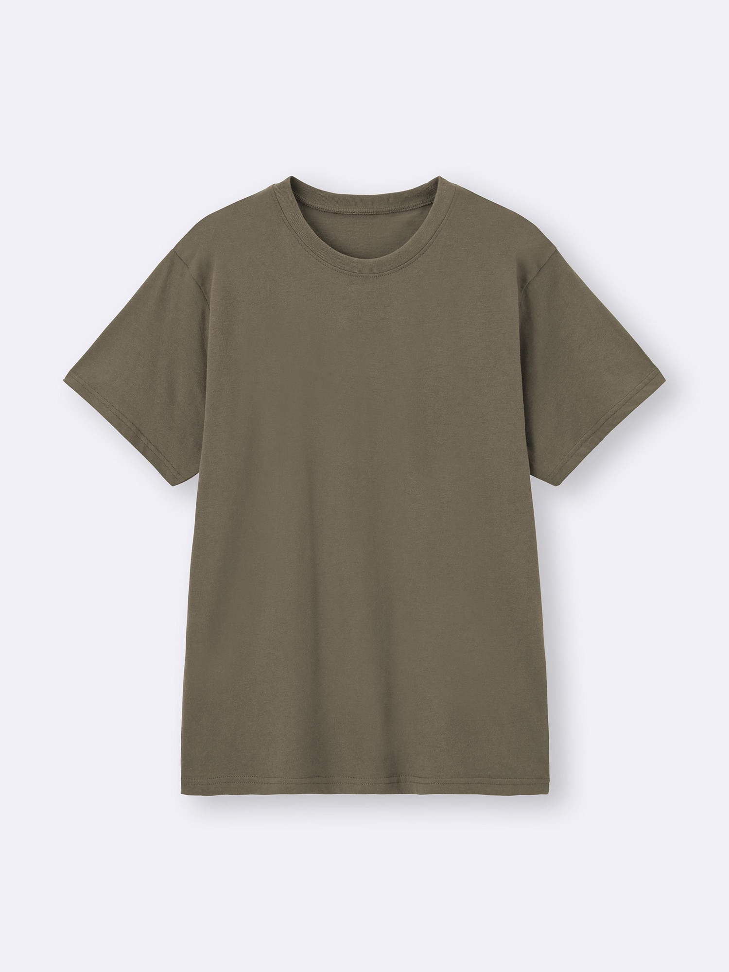 コットンカラークルーネックT - 39 DARK BROWN