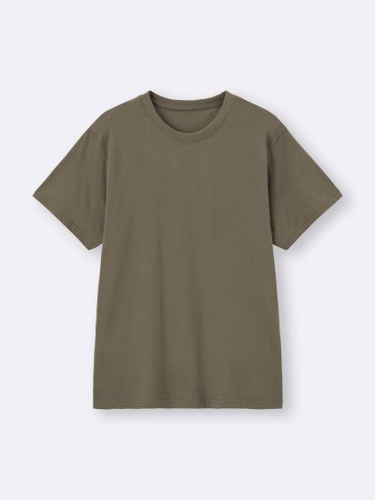 コットンカラークルーネックT - 39 DARK BROWN
