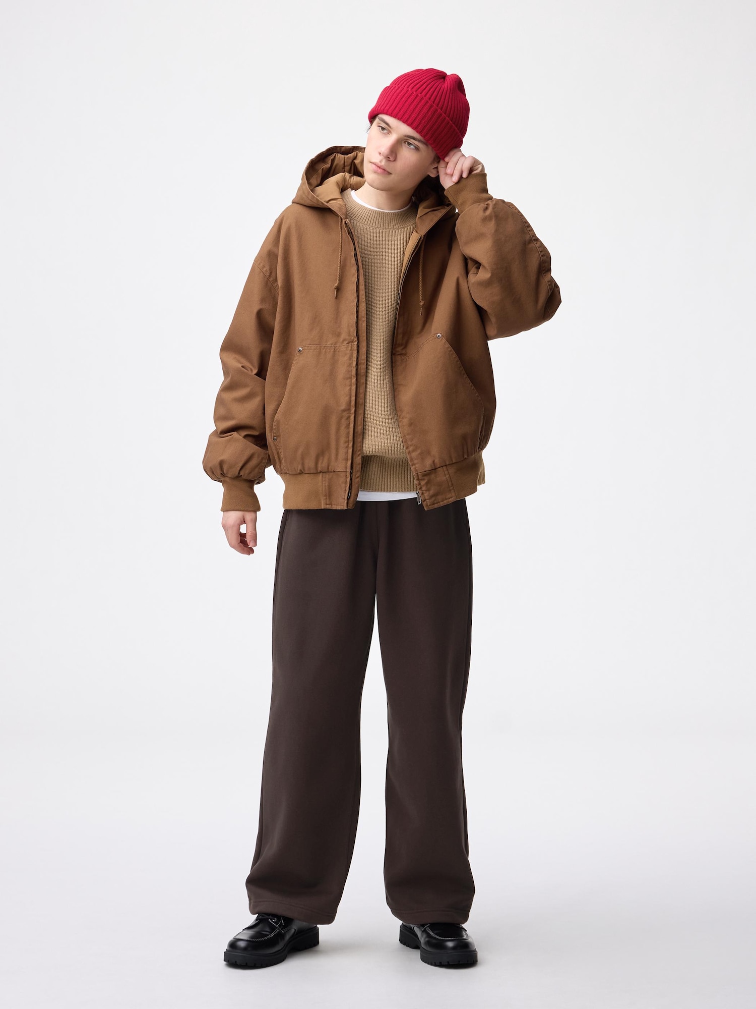 ヘビーウェイトスウェットワイドストレートパンツ(丈標準69.0～73.0cm) - 39 DARK BROWN