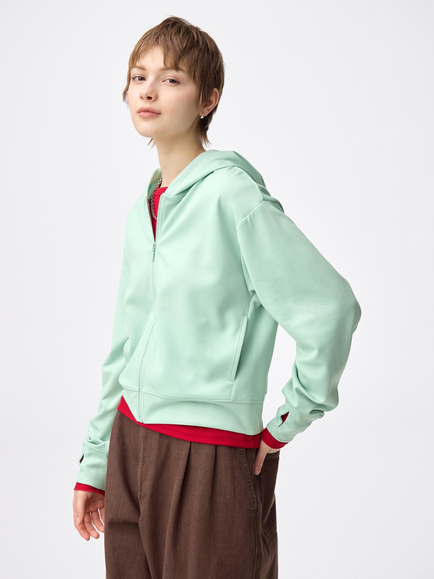 UVカットフルジップパーカ - 50 LIGHT GREEN