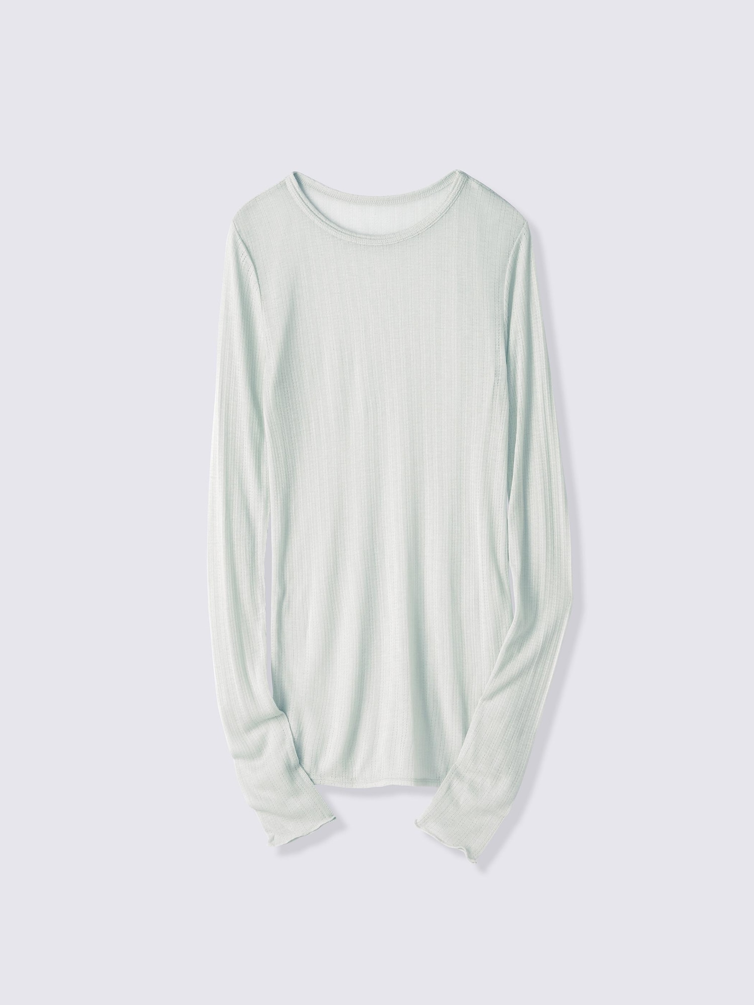 ウォームポインテールクルーネックT(12分袖) - 50 LIGHT GREEN