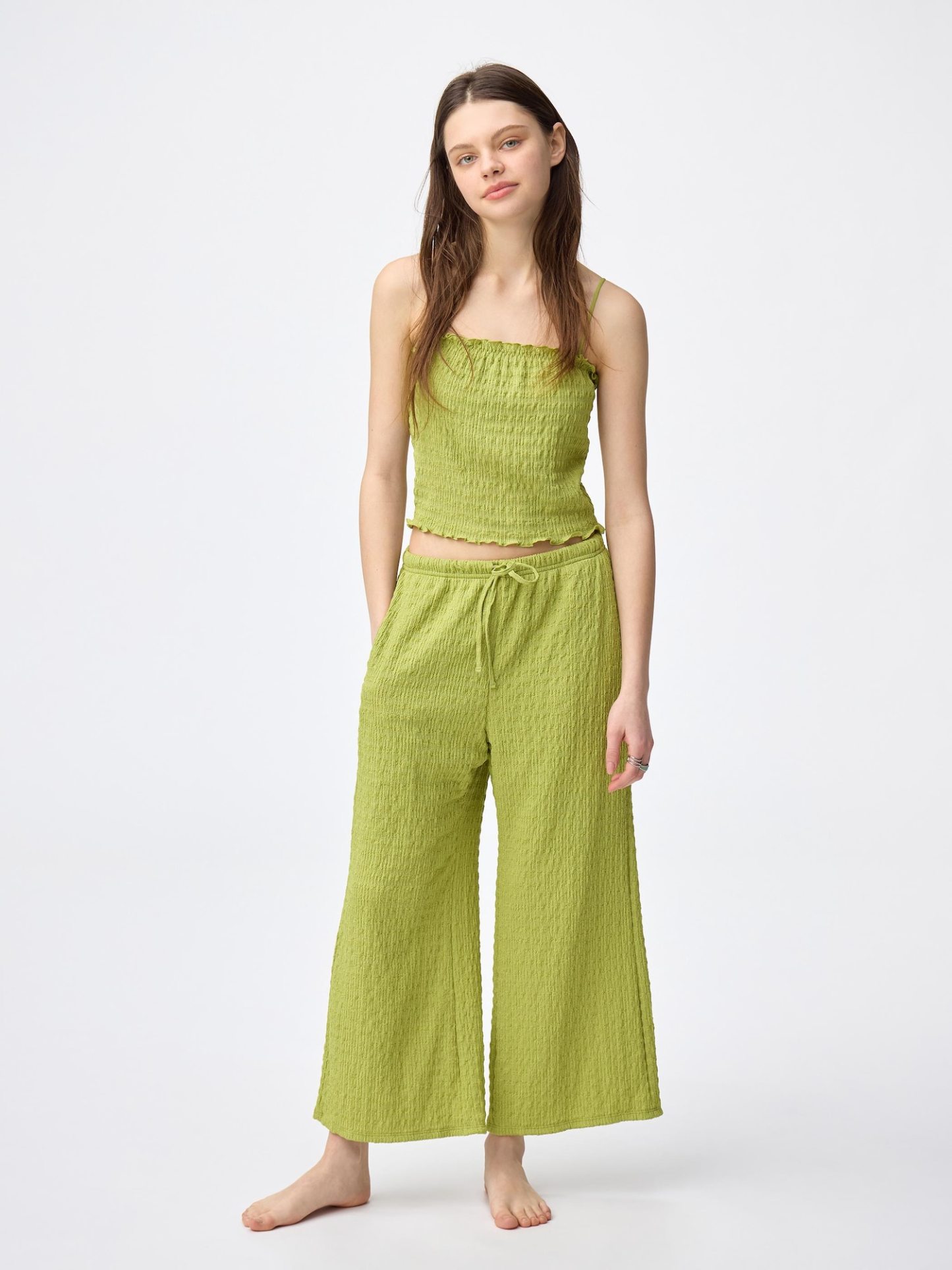 シャーリングアンクルパンツ - 52 GREEN