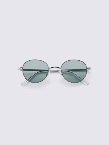 UVカットラウンドメタルサングラス - 54 GREEN