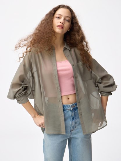 シアードルマンスリーブシャツ - 56 OLIVE