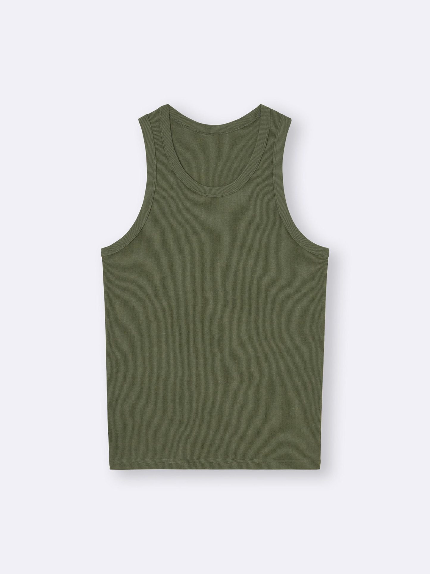 コットンカラーリブタンクトップ - 57 OLIVE