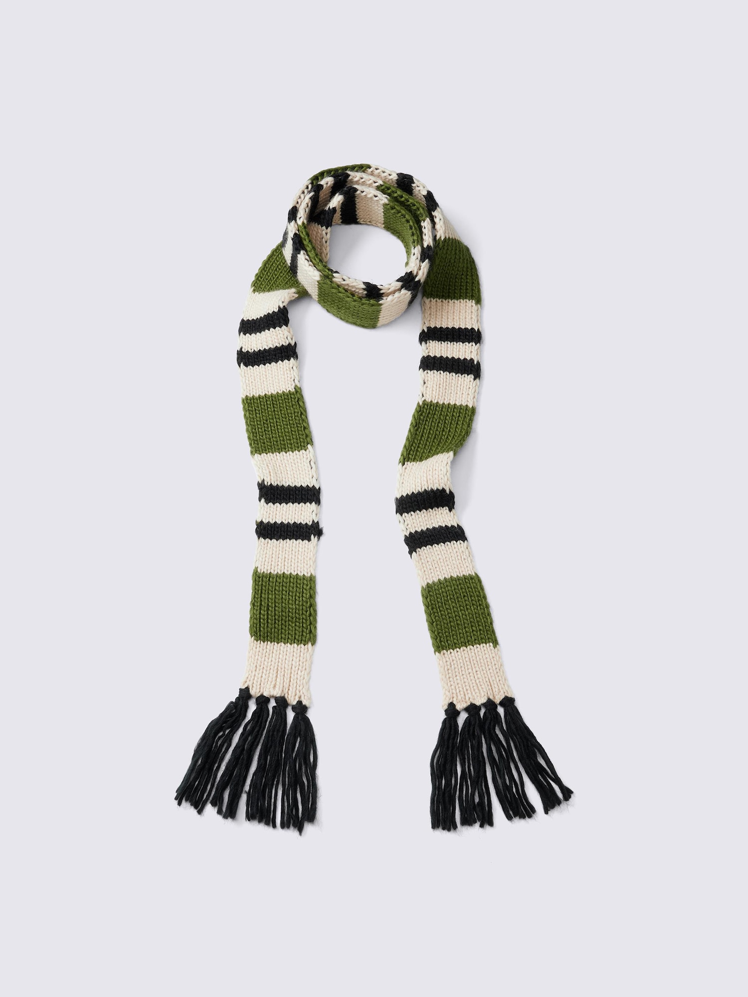 マルチボーダーナローマフラー - 57 OLIVE