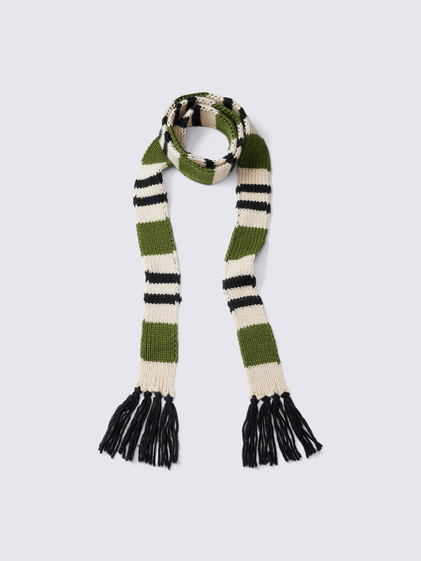 マルチボーダーナローマフラー - 57 OLIVE