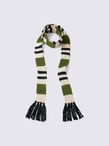 マルチボーダーナローマフラー - 57 OLIVE