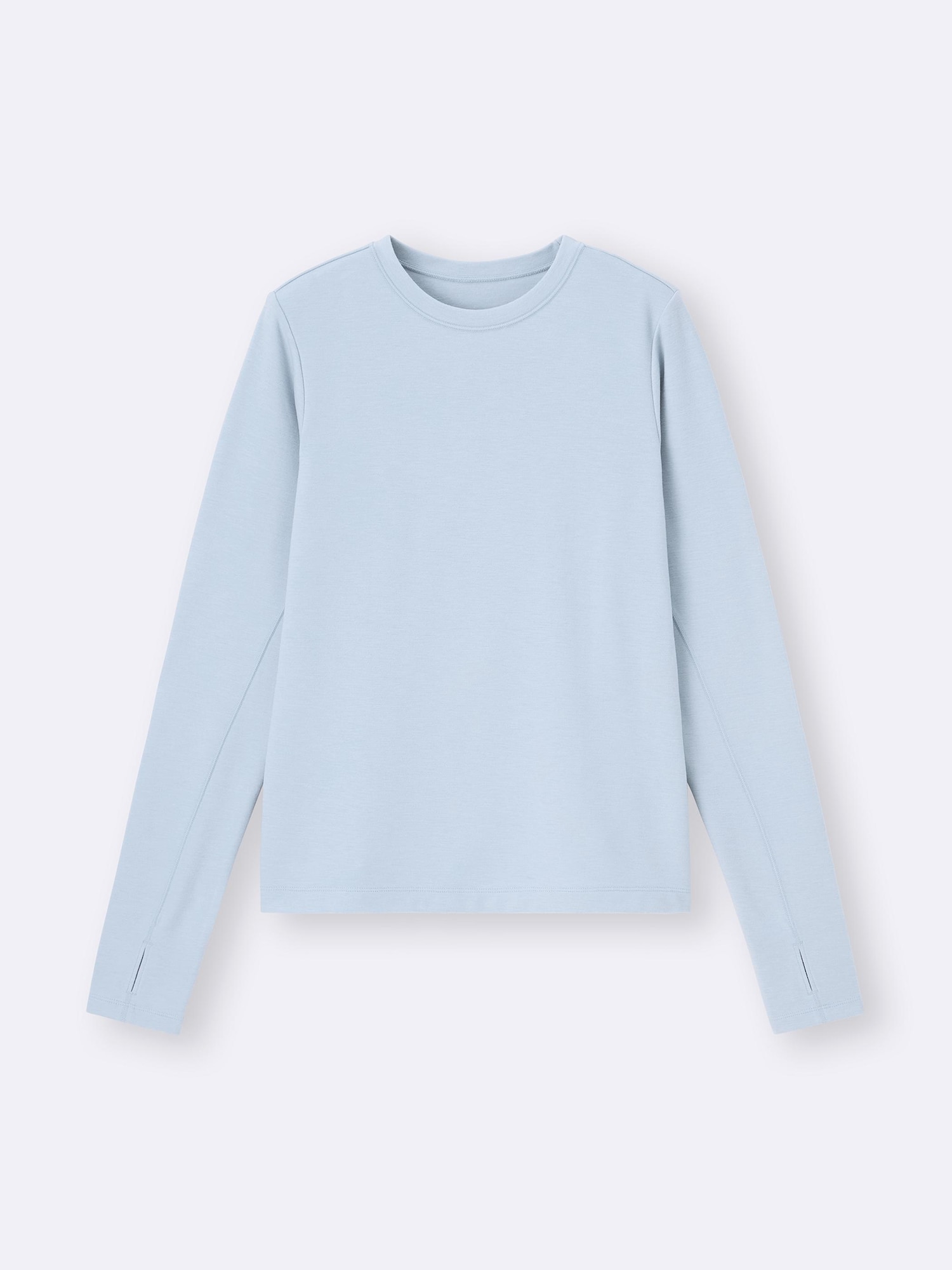 ウォームスムースクルーネックT(12分袖) - 60 LIGHT BLUE