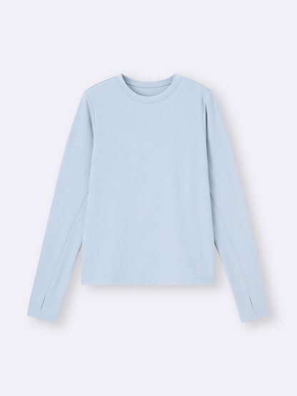 ウォームスムースクルーネックT(12分袖) - 60 LIGHT BLUE