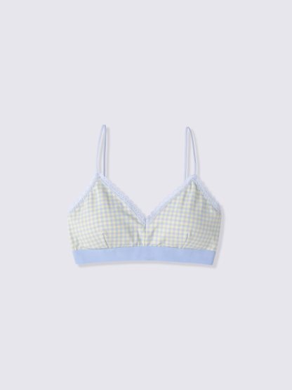 ブラレット(チェック)(ノンワイヤー) - 60 LIGHT BLUE