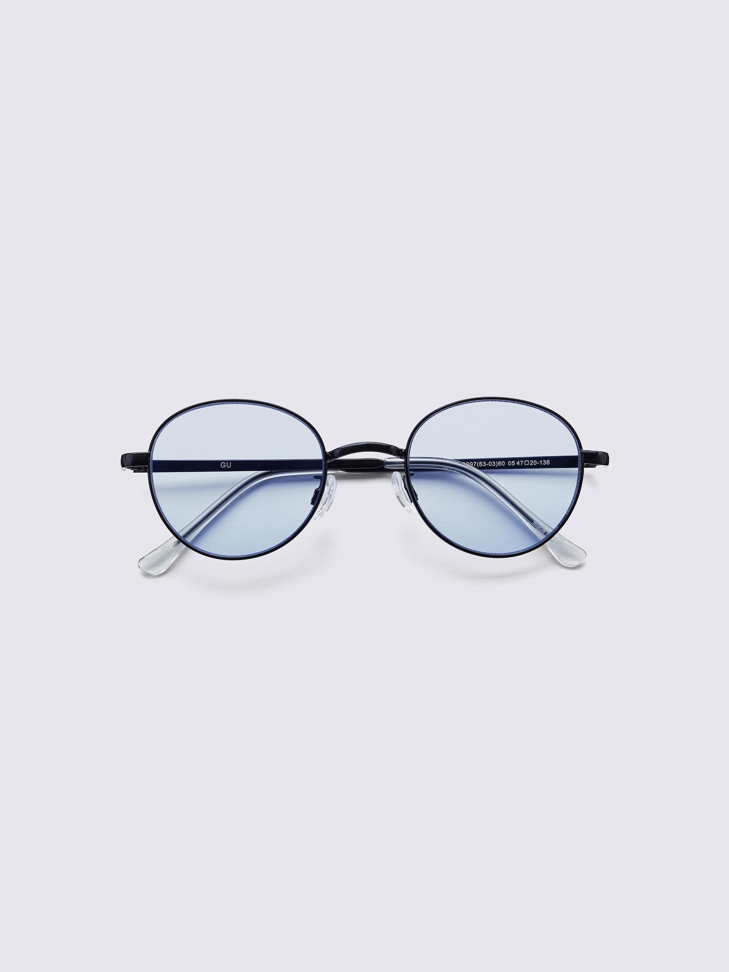 UVカットラウンドメタルサングラス - 60 LIGHT BLUE
