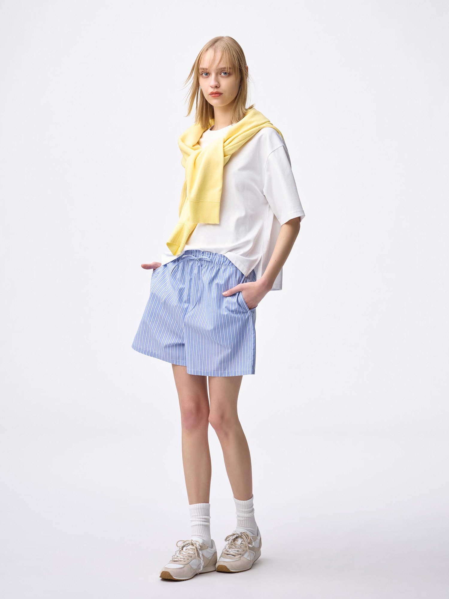 パジャマショートパンツ(ストライプ) - 63 BLUE