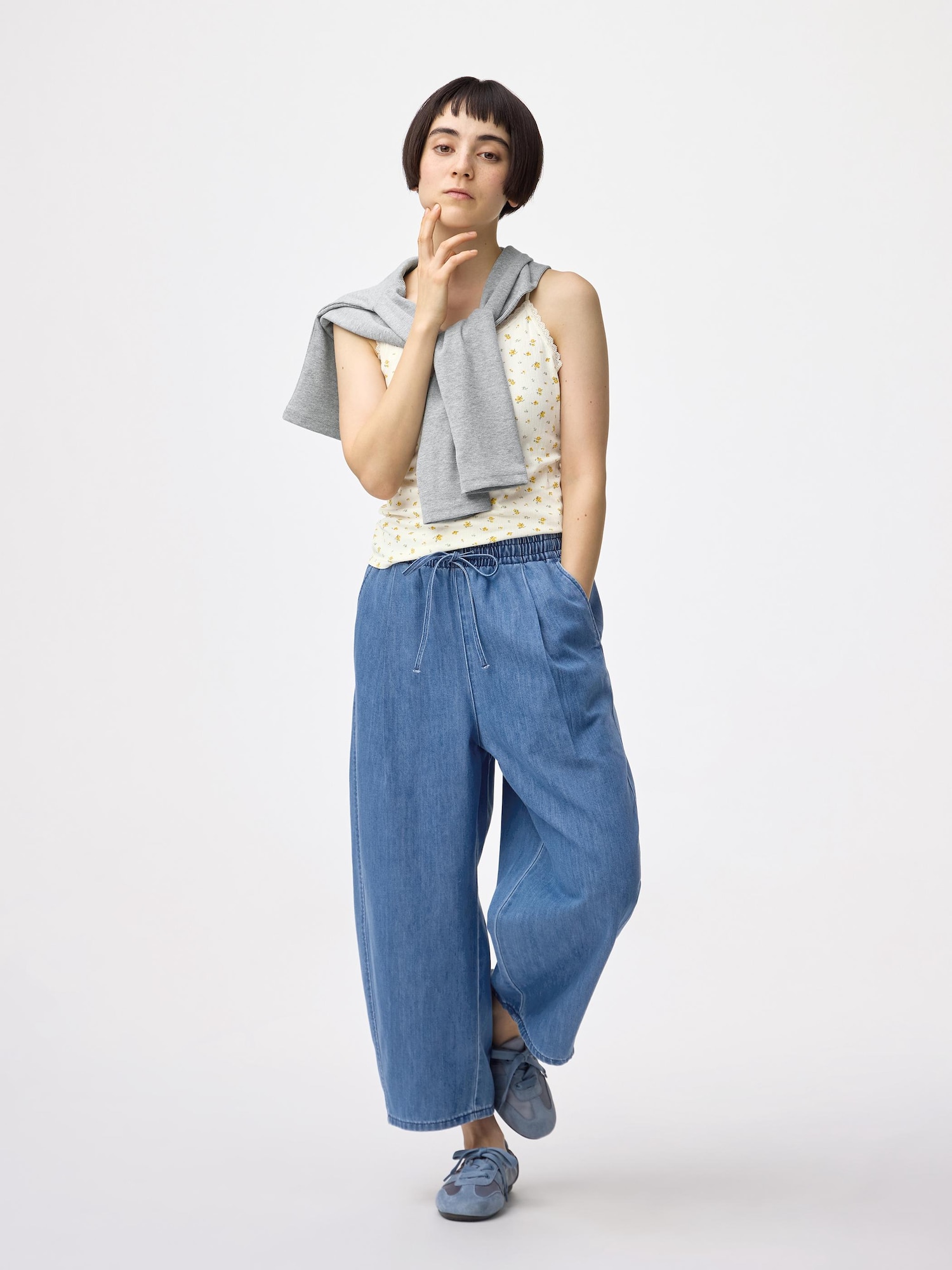 ライトデニムバレルアンクルパンツ(丈短め57.0cm) - 64 BLUE