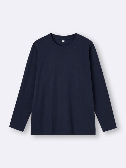 ソフトコットンクルーネックT(長袖) - 69 NAVY