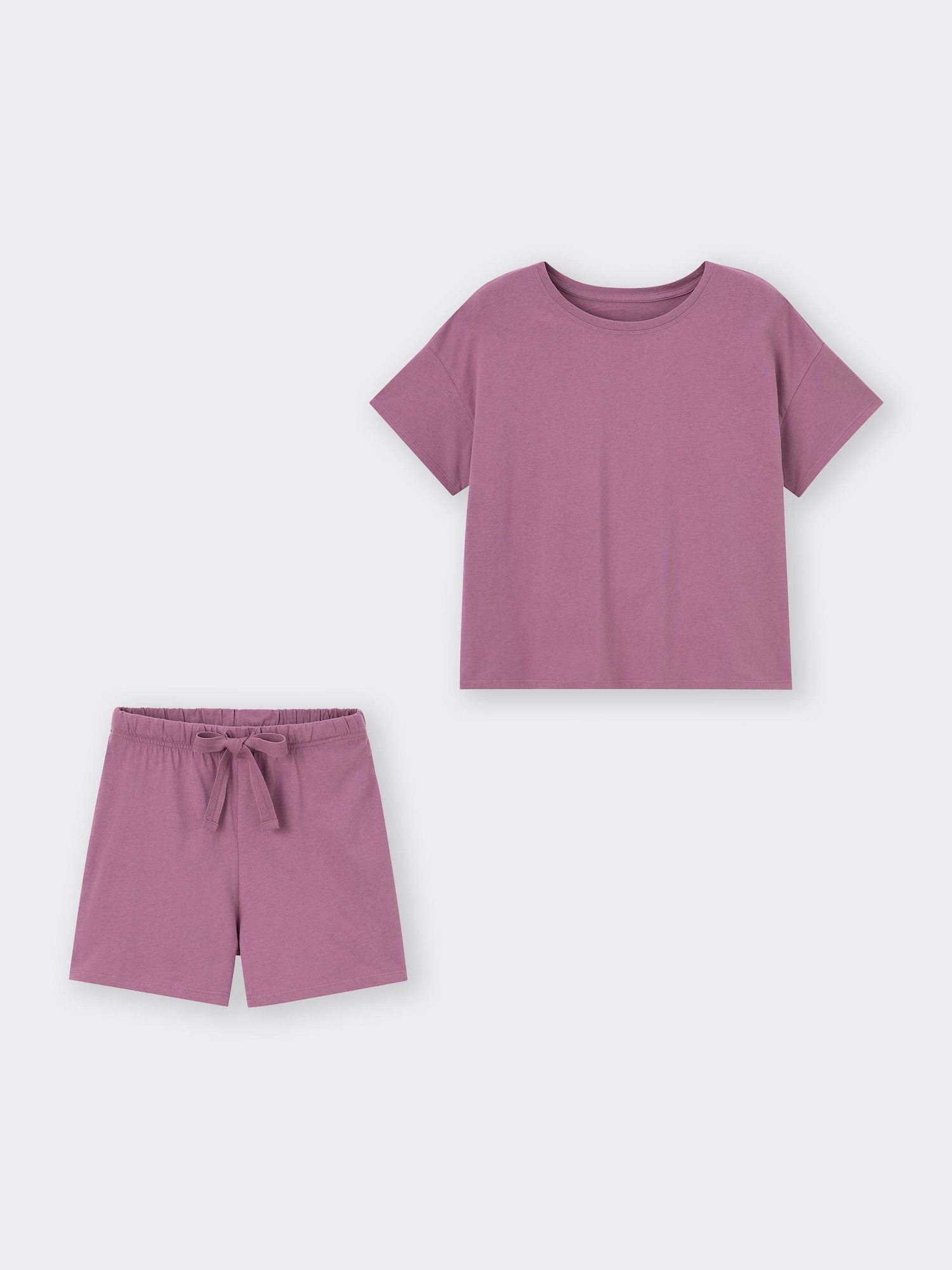 コットンカラーラウンジセット(半袖&ショートパンツ) - 74 PURPLE
