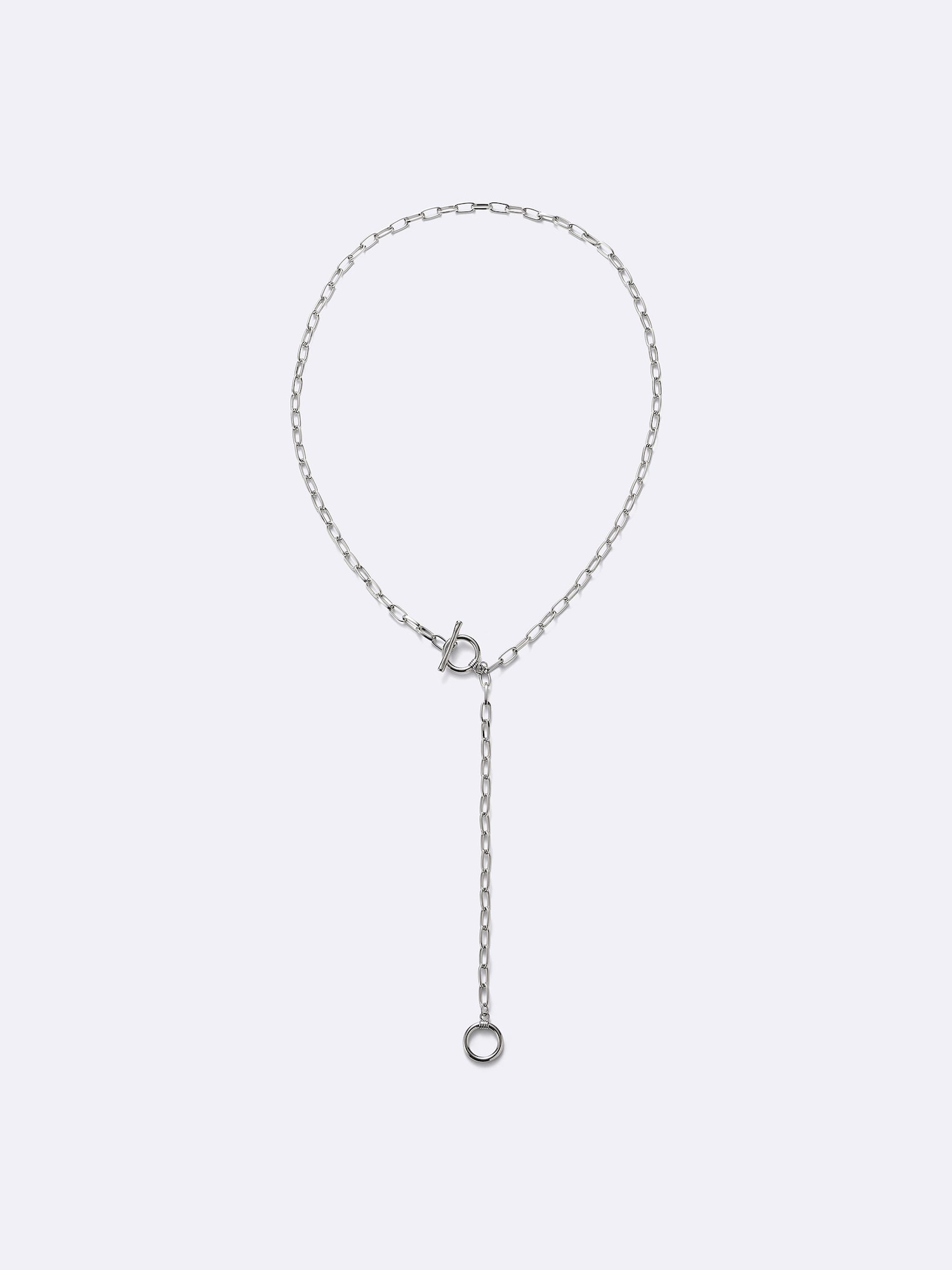 ラリエットチェーンサークルネックレス - 85 SILVER