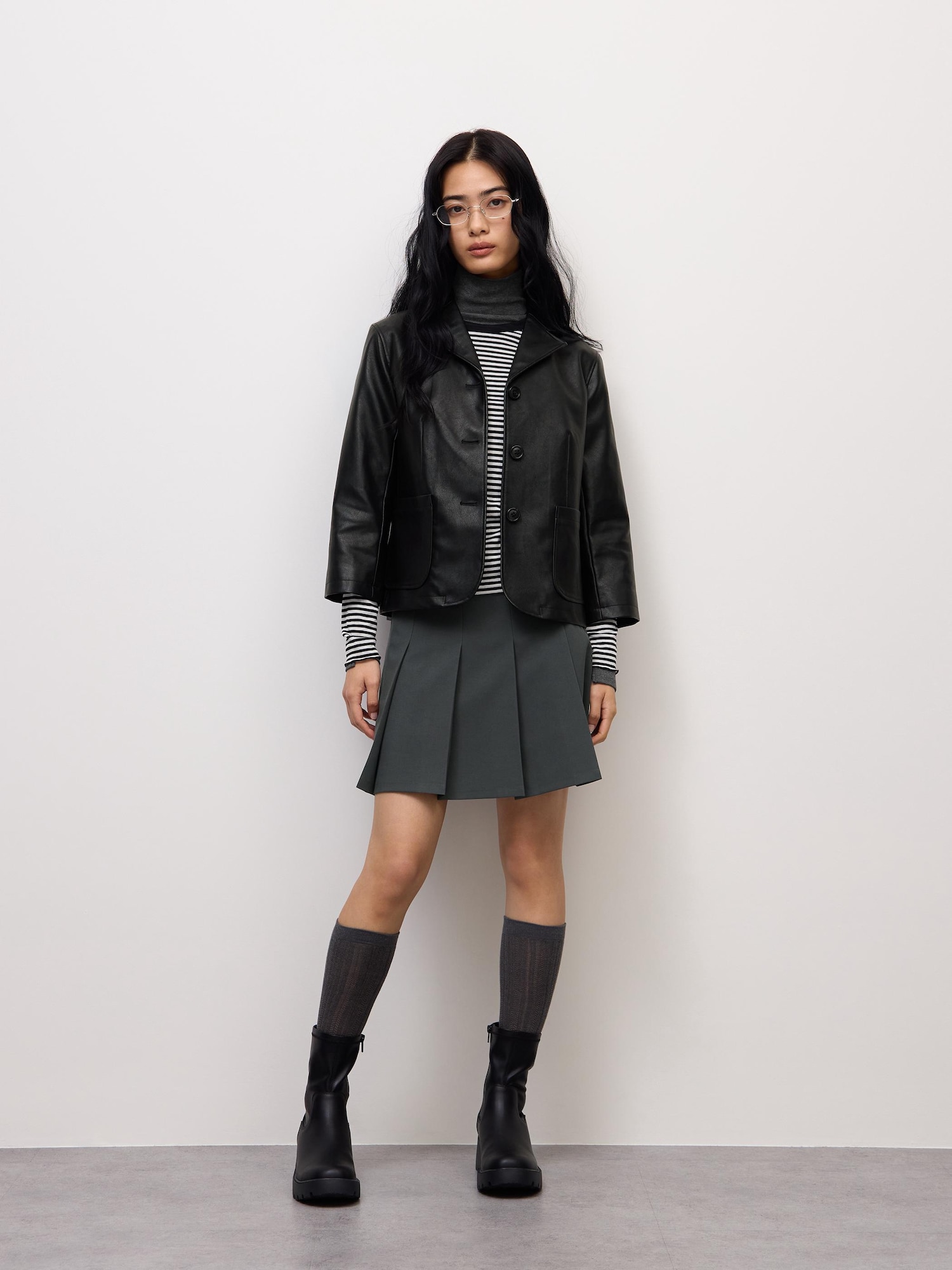 プリーツスコート - 08 DARK GRAY
