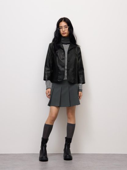 プリーツスコート - 08 DARK GRAY