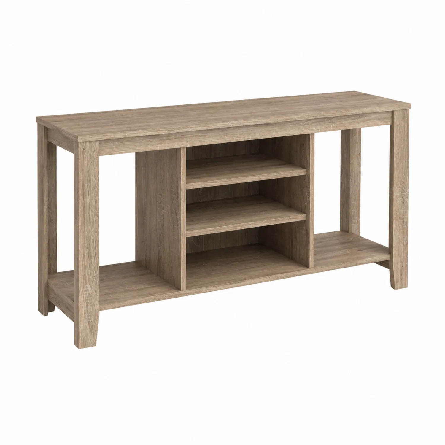 Mesa de TV de Madera con Estantes Roble-Rusticvillaa