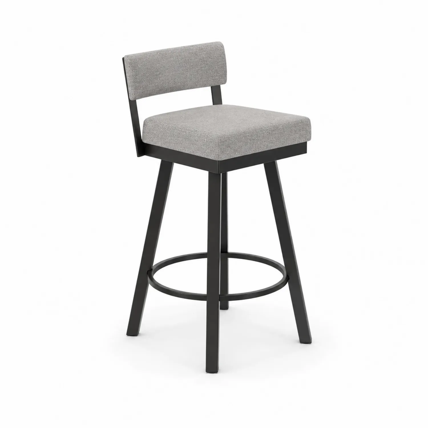 Taburete giratorio de metal y tela gris 45 cm-Rusticvillaa