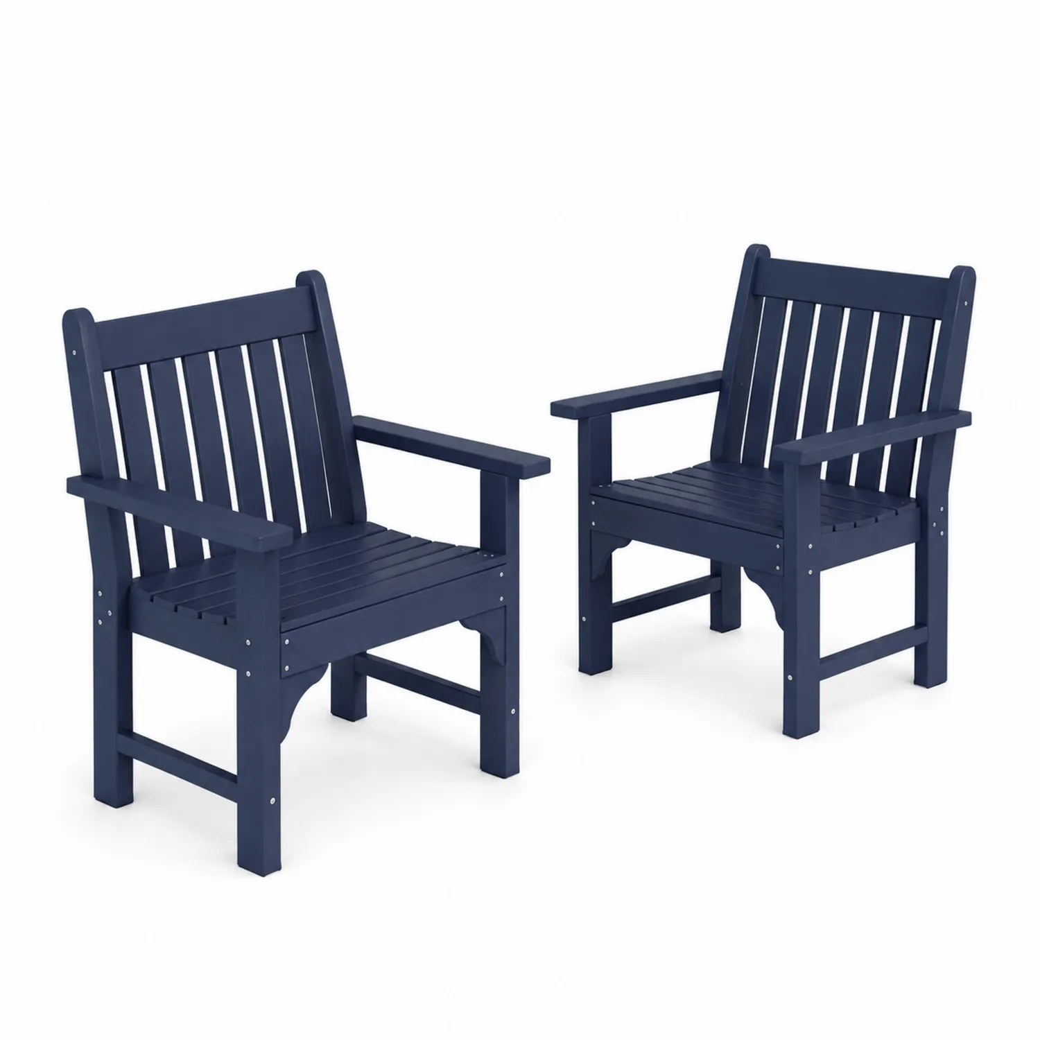 Juego de 2 Sillas de Exterior de Plástico Azul-Rusticvillaa