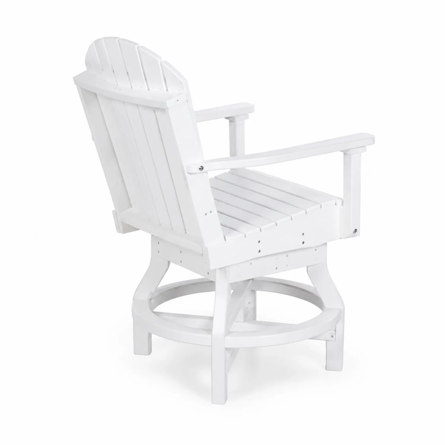 Silla giratoria de plástico para exteriores blanca-Rusticvillaa