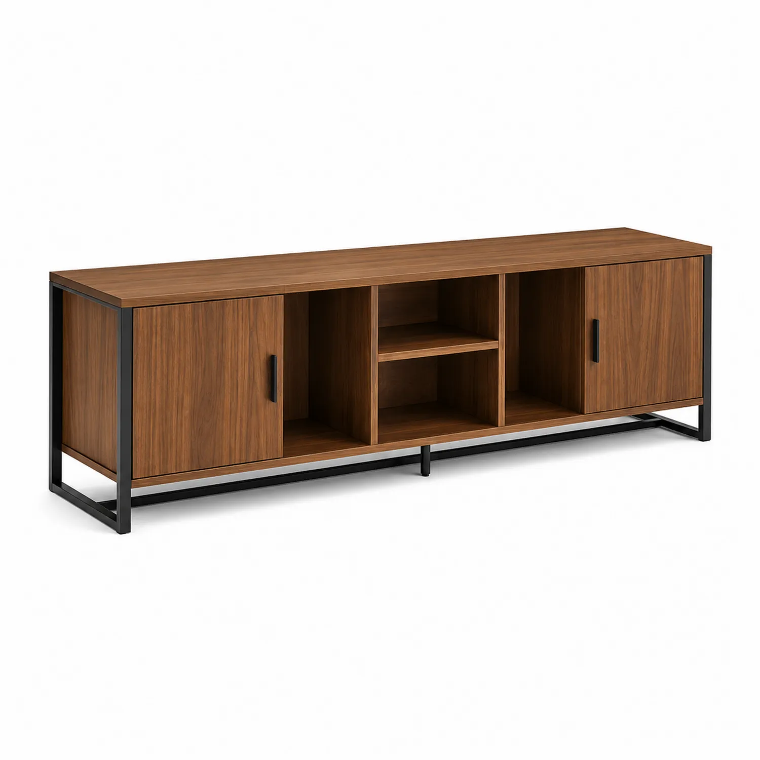 Mueble para TV de Madera y Acero 180x40x50 cm-Rusticvillaa