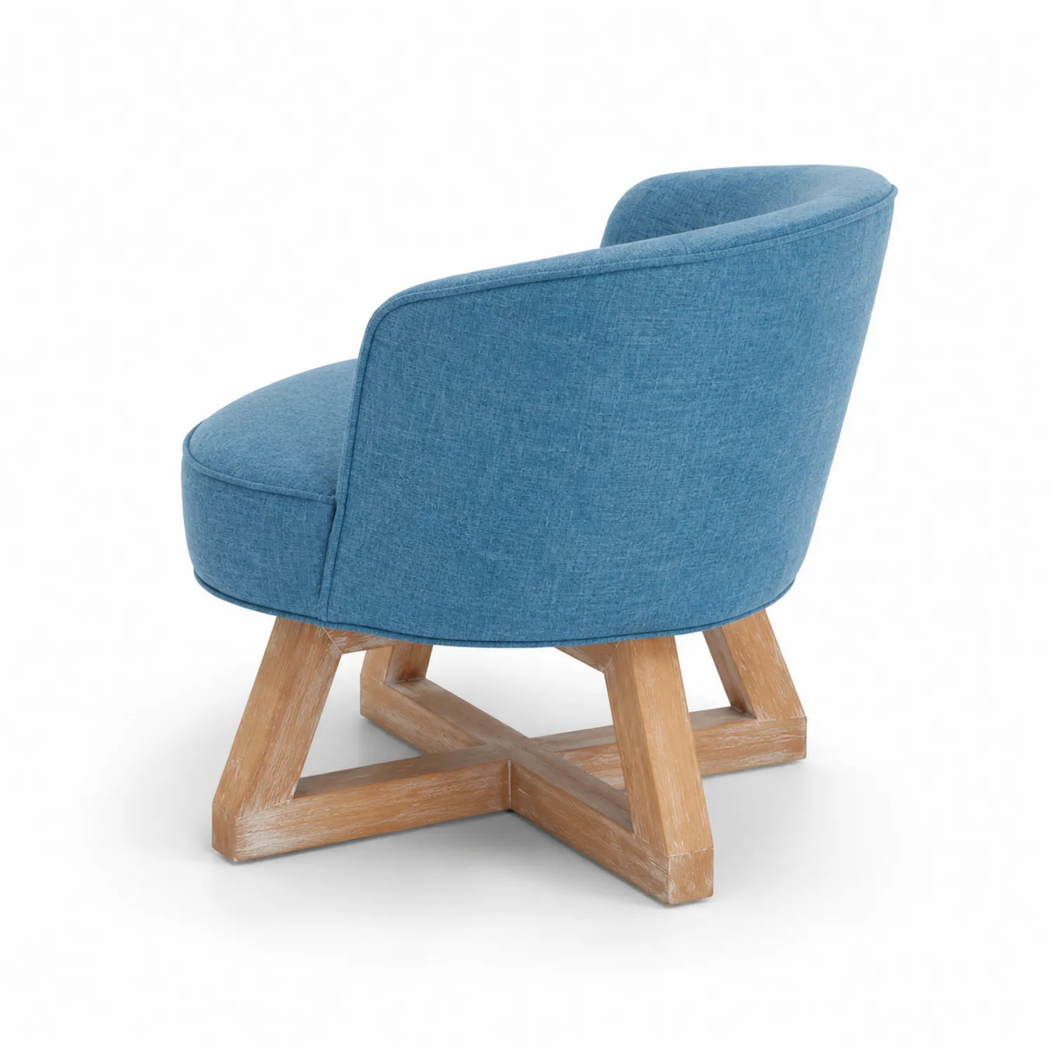Silla de Tela Azul con Base de Roble 75x70x70 cm-Rusticvillaa