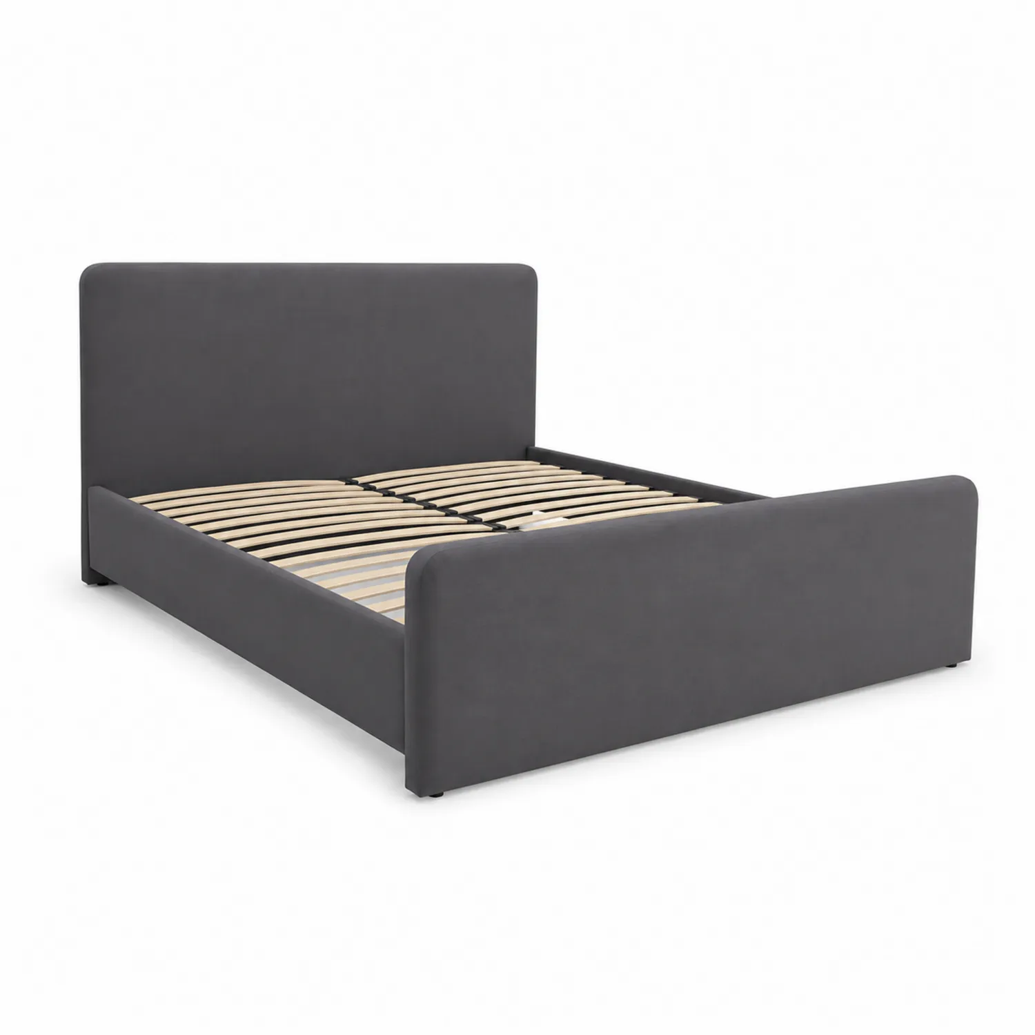 Cama doble de tela gris 200x160 cm-Rusticvillaa