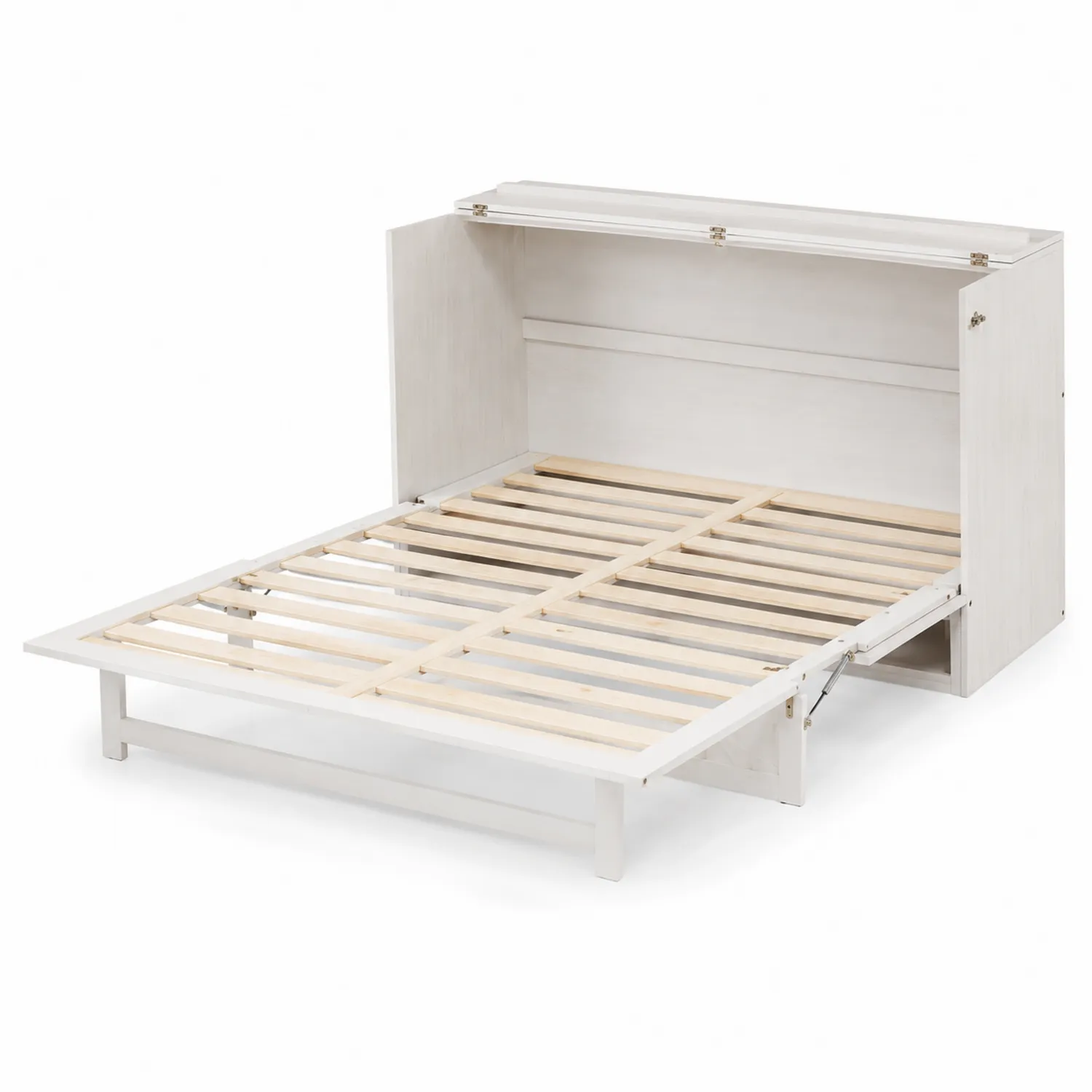 Cama abatible de pared 200x140 cm MDF Blanco-Rusticvillaa