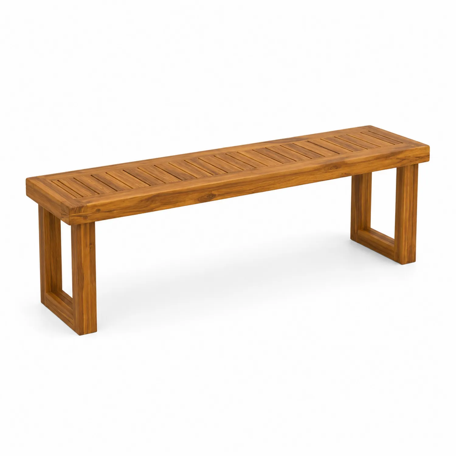 Banco de madera de teca 160 cm Marrón-Rusticvillaa