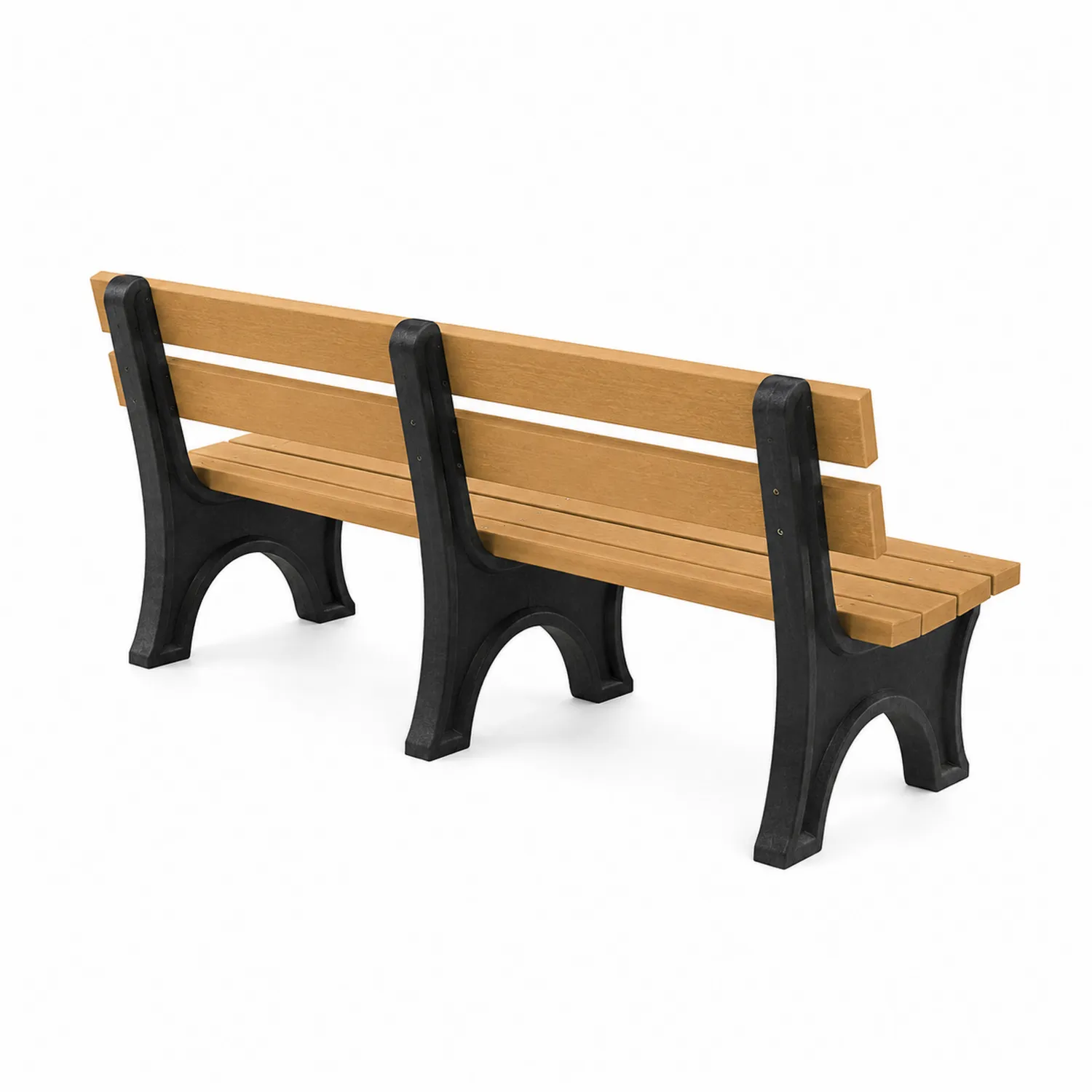 Banco de madera y plástico reciclado exterior 150x60x80 cm Marrón/Negro-Rusticvillaa