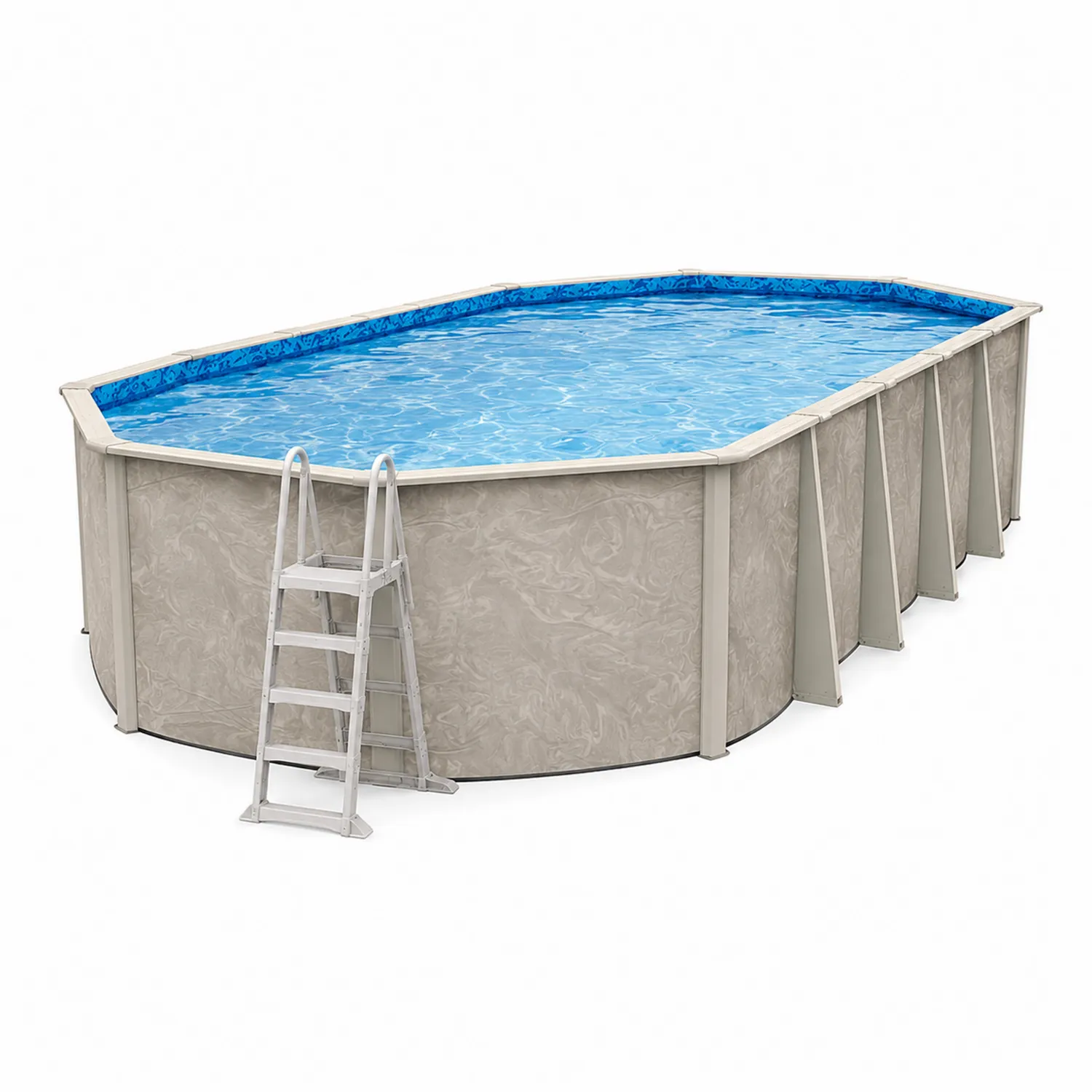 Piscina elevada ovalada de acero y PVC 500x300x120 cm-Rusticvillaa