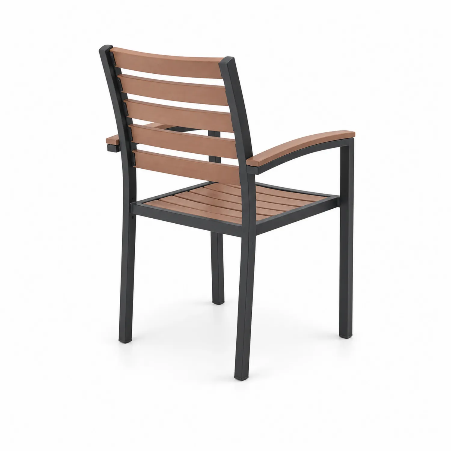 Silla de metal para exterior con listones de plástico-Rusticvillaa