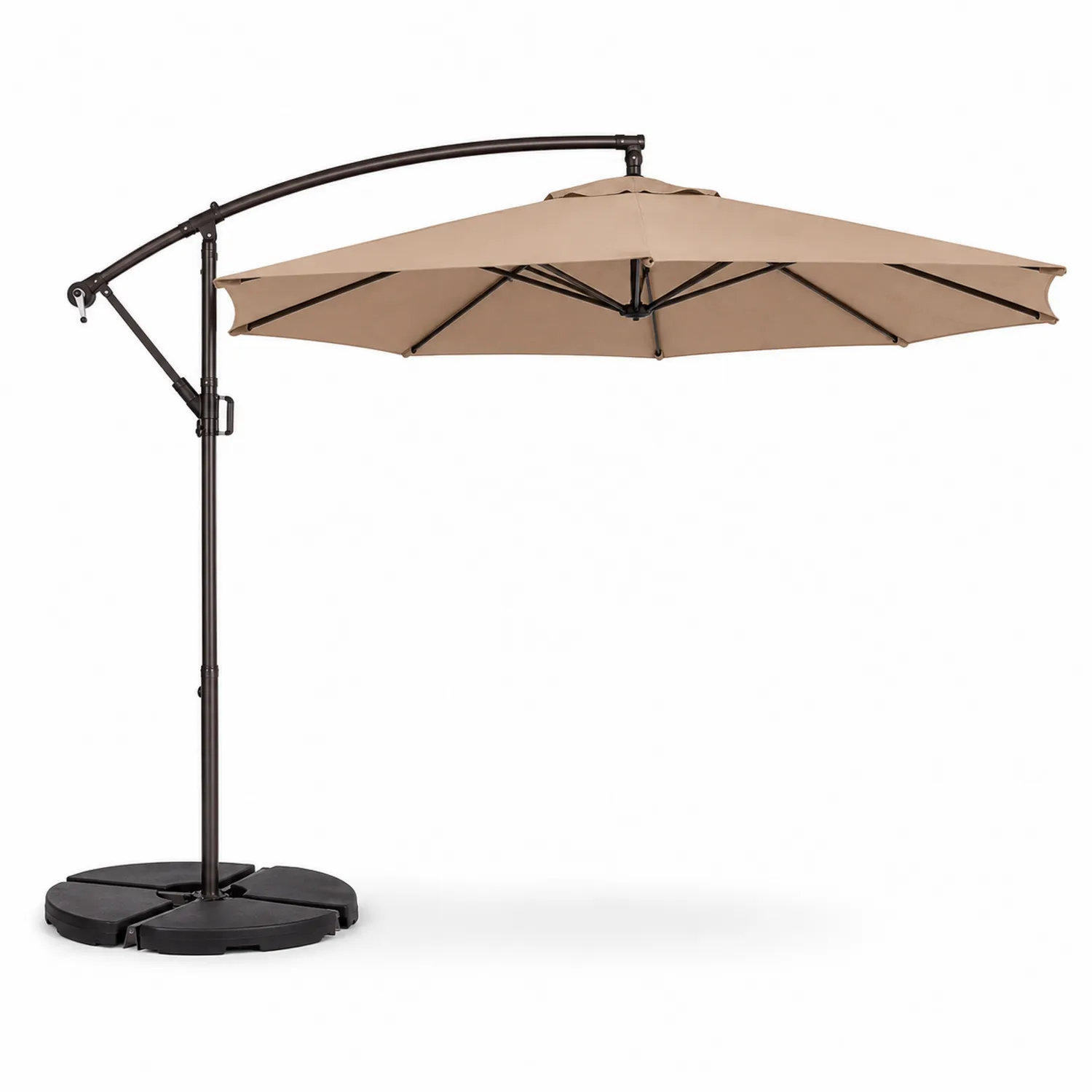 Runder Freiarmschirm 300 cm Aluminium Polyester Beige