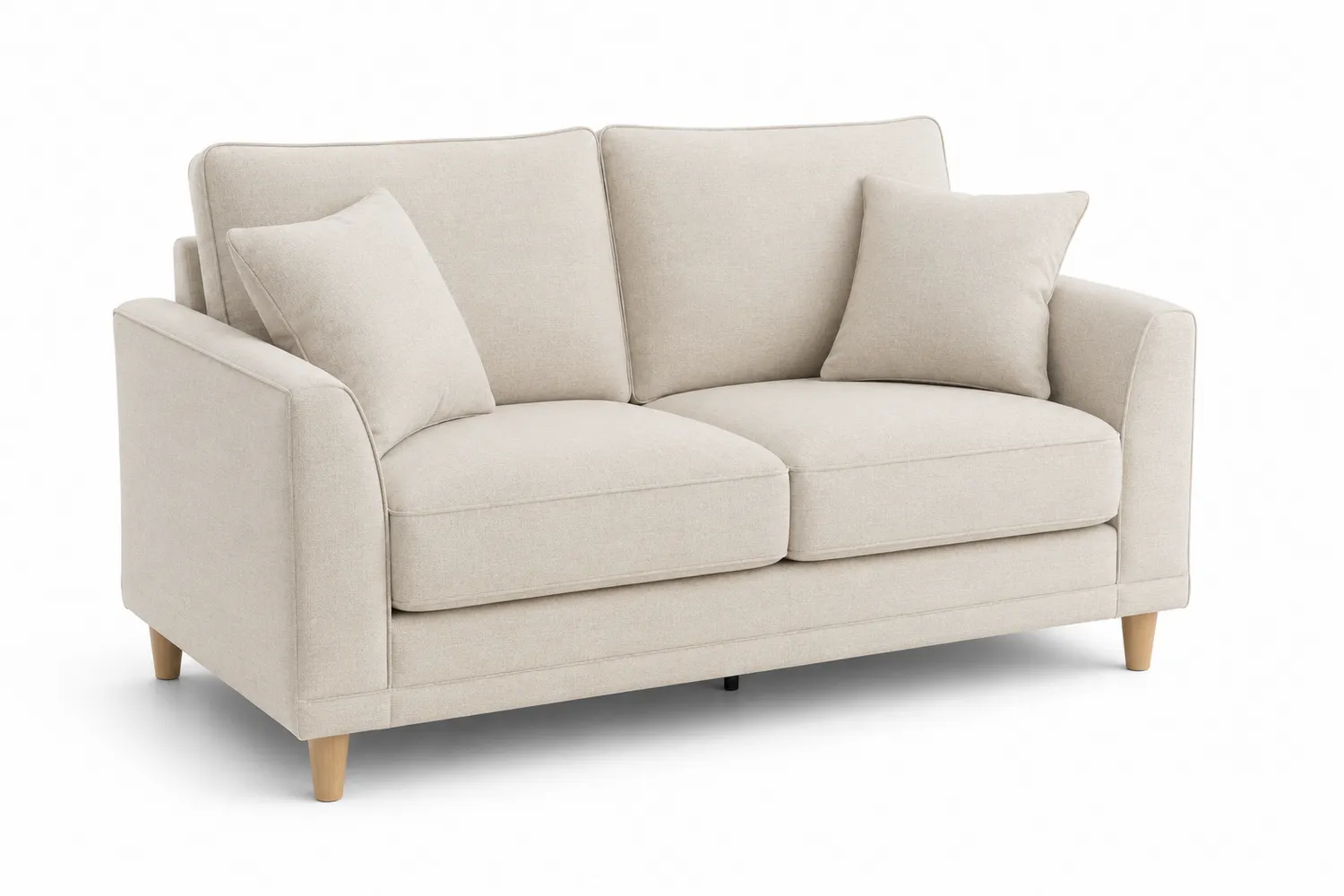 Zweisitzer-Sofa aus Stoff Beige