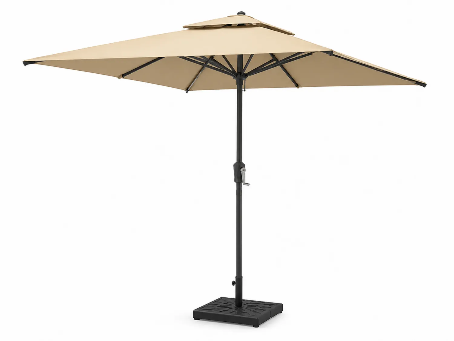Rechteckiger Gartenschirm 3x2m Aluminium Polyester Beige