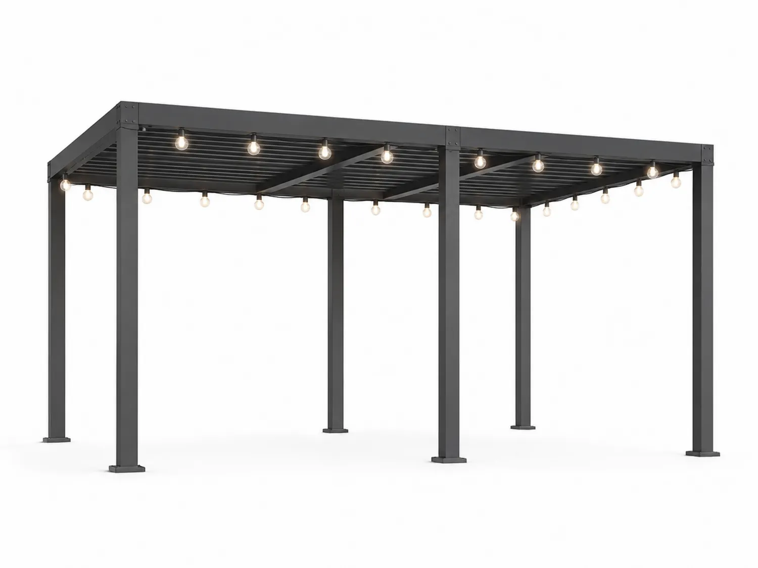 Aluminium Pergola mit LED-Beleuchtung 400x300 cm Anthrazit