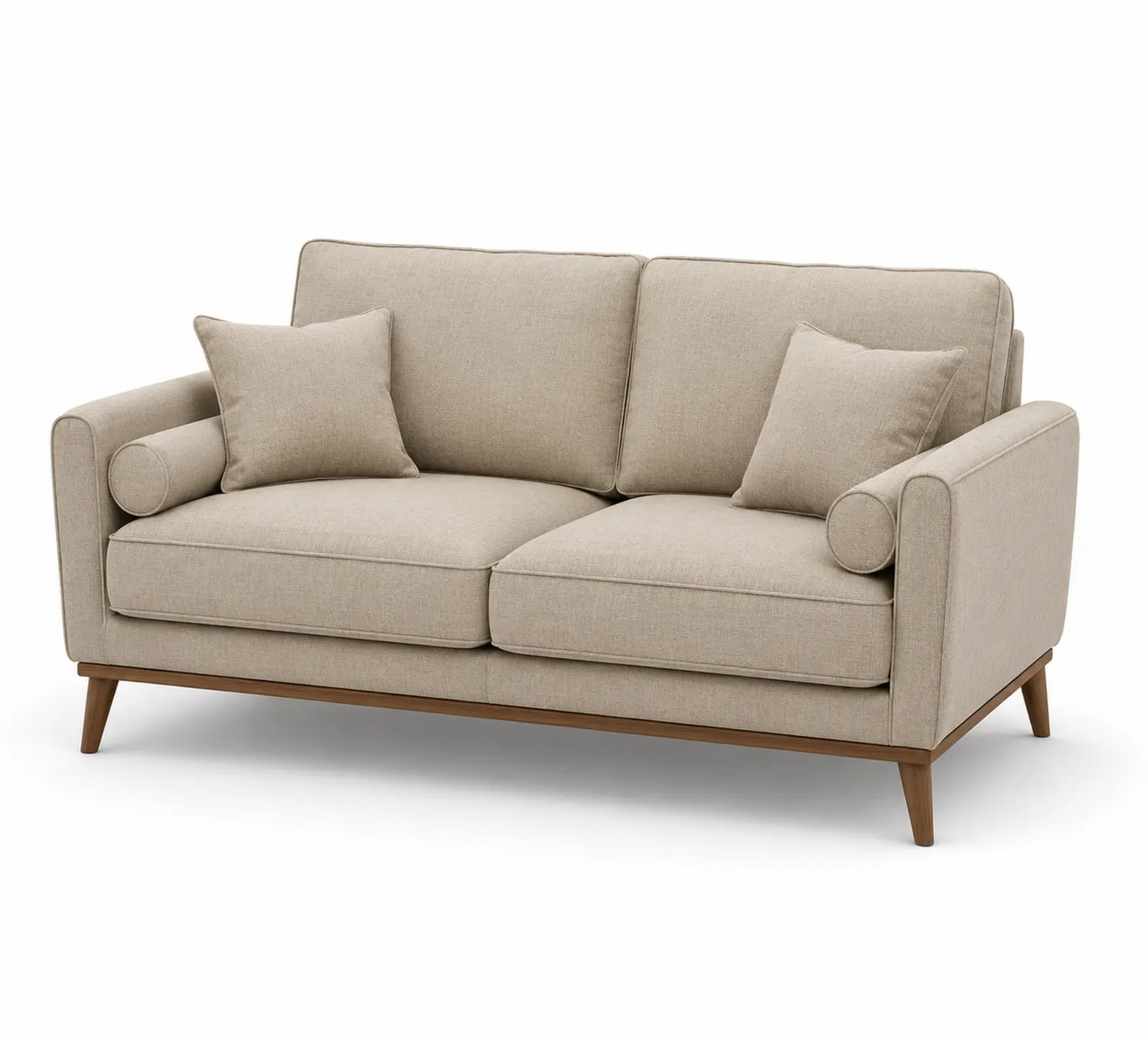 Zweisitzer-Sofa aus Stoff Beige 180 cm