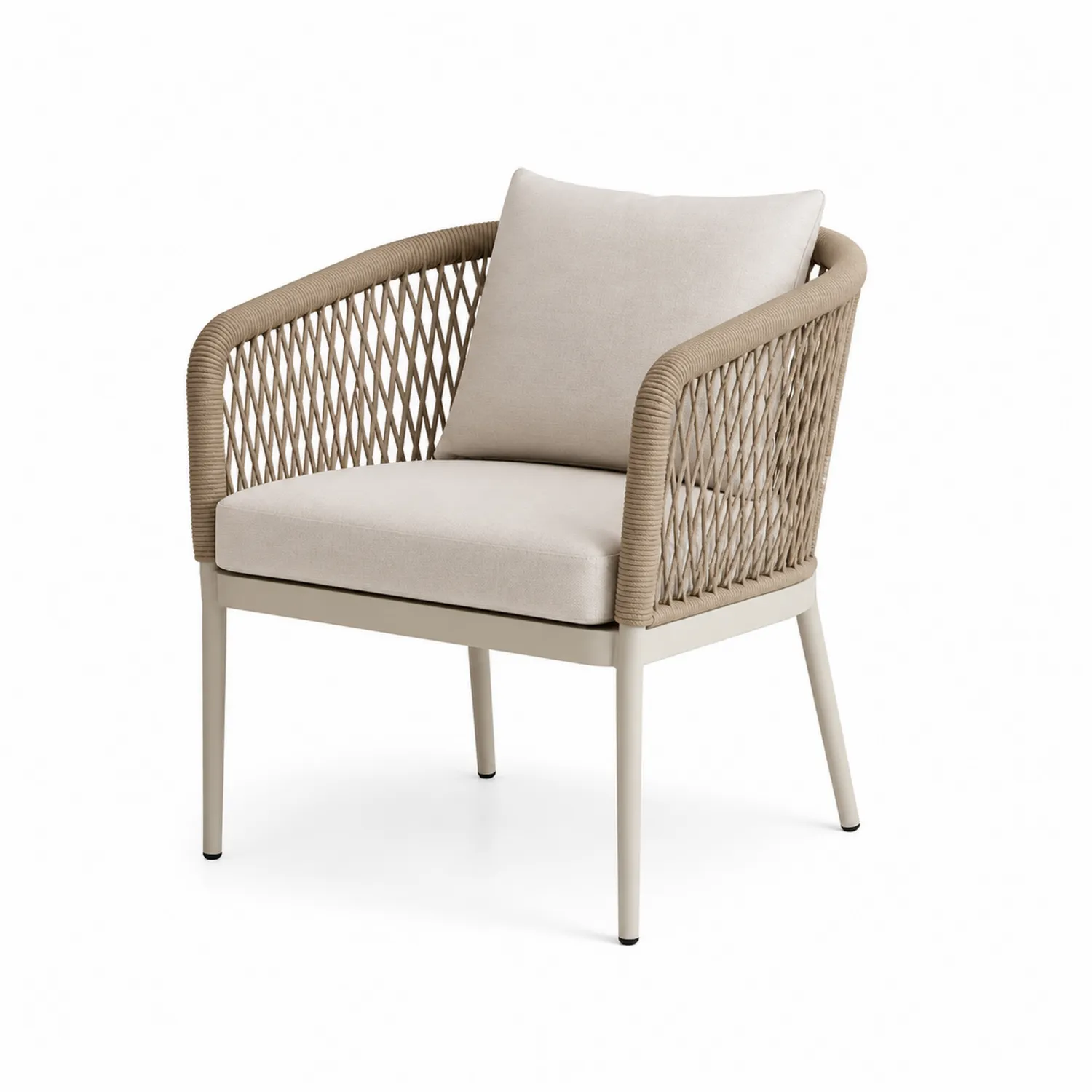 Outdoor-Clubstuhl Aluminium Polypropylen Beige