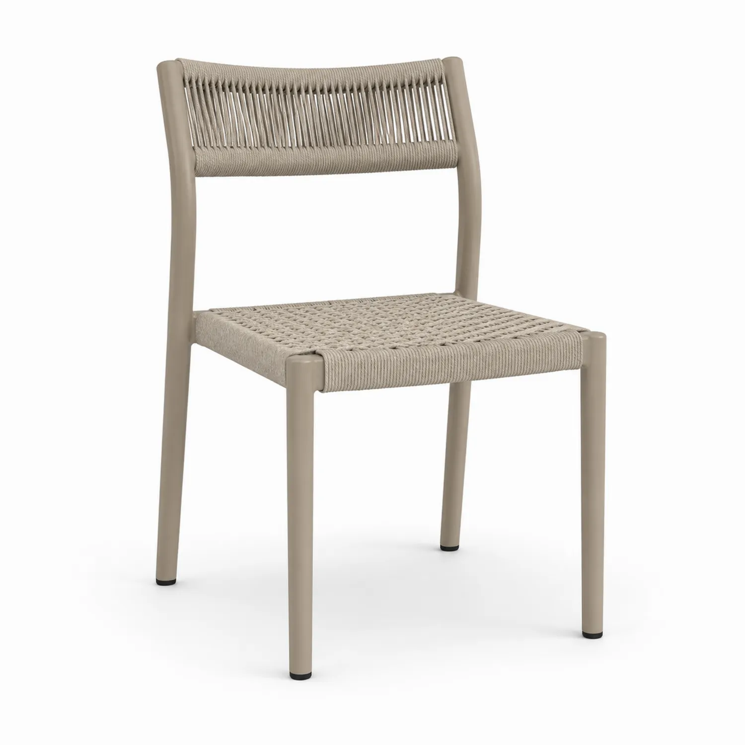 Stuhl mit Seilgeflecht und Aluminiumrahmen Beige