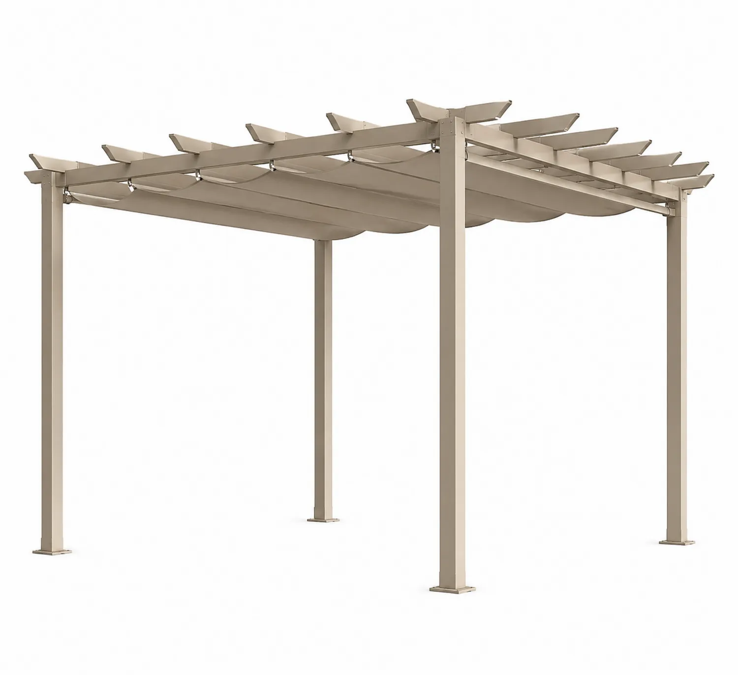 Rechteckige Pergola Aluminium Polyester Beige 300x400cm