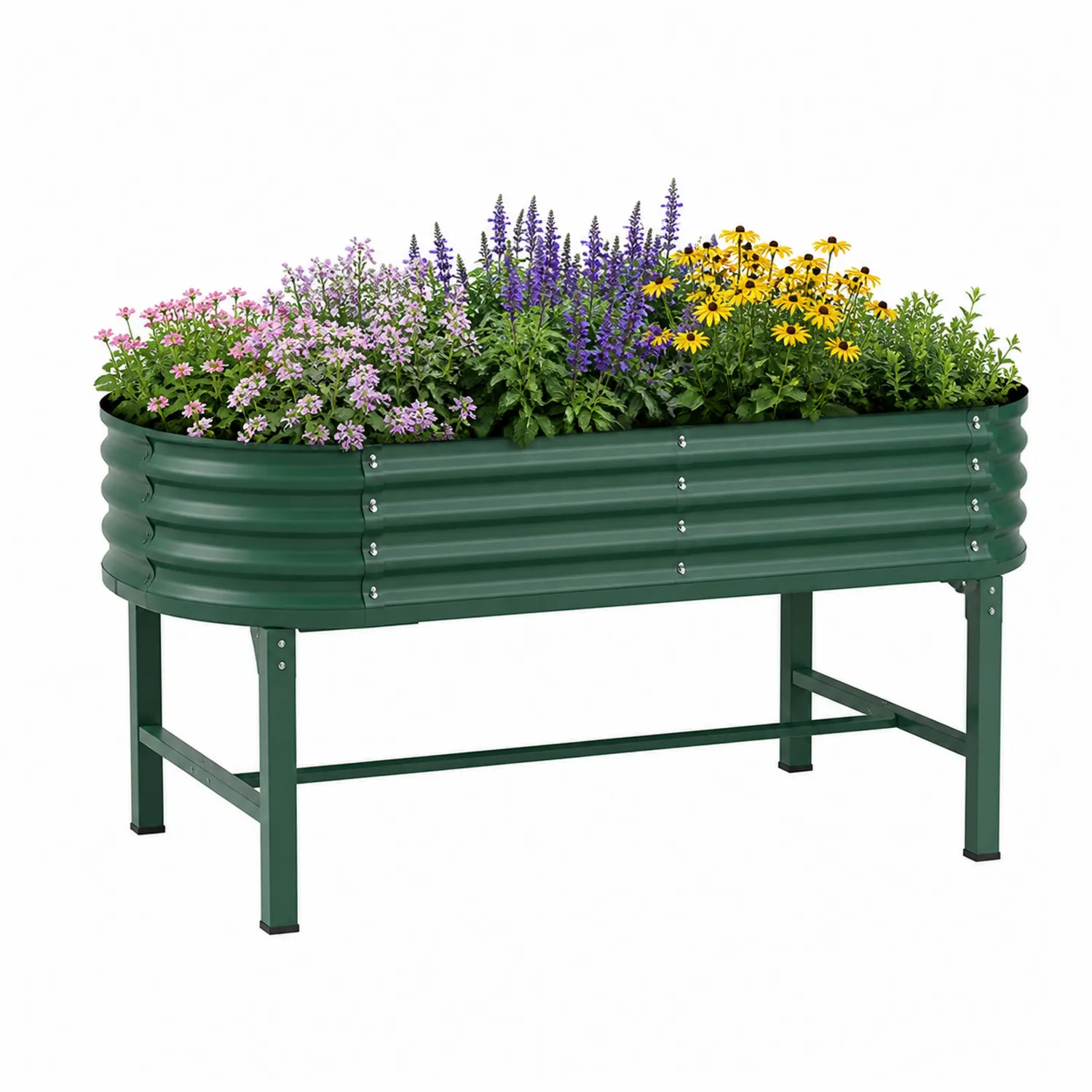 Hochbeet Metall Rechteckig Grün 120cm x 60cm x 80cm