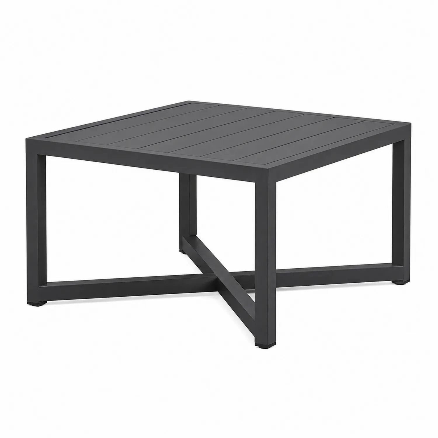 Quadratischer Couchtisch aus Aluminium 60x60x45 cm Anthrazit